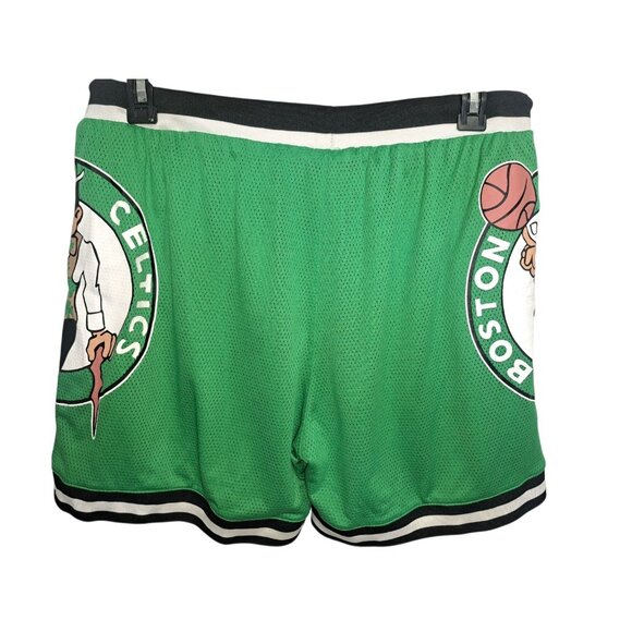 NBA Boston Celtics Mesh Drawstring Shorts Green L Fan Gear (Flaw) - Picture 4 of 6